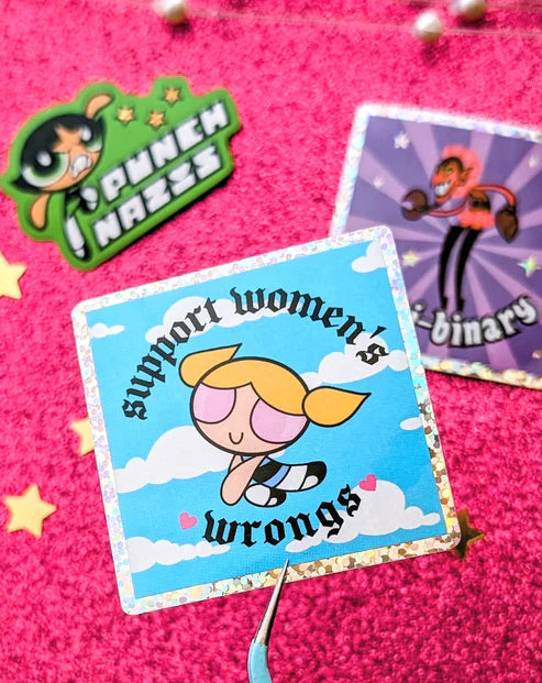 Support Women's Wrongs Glitter Sticker