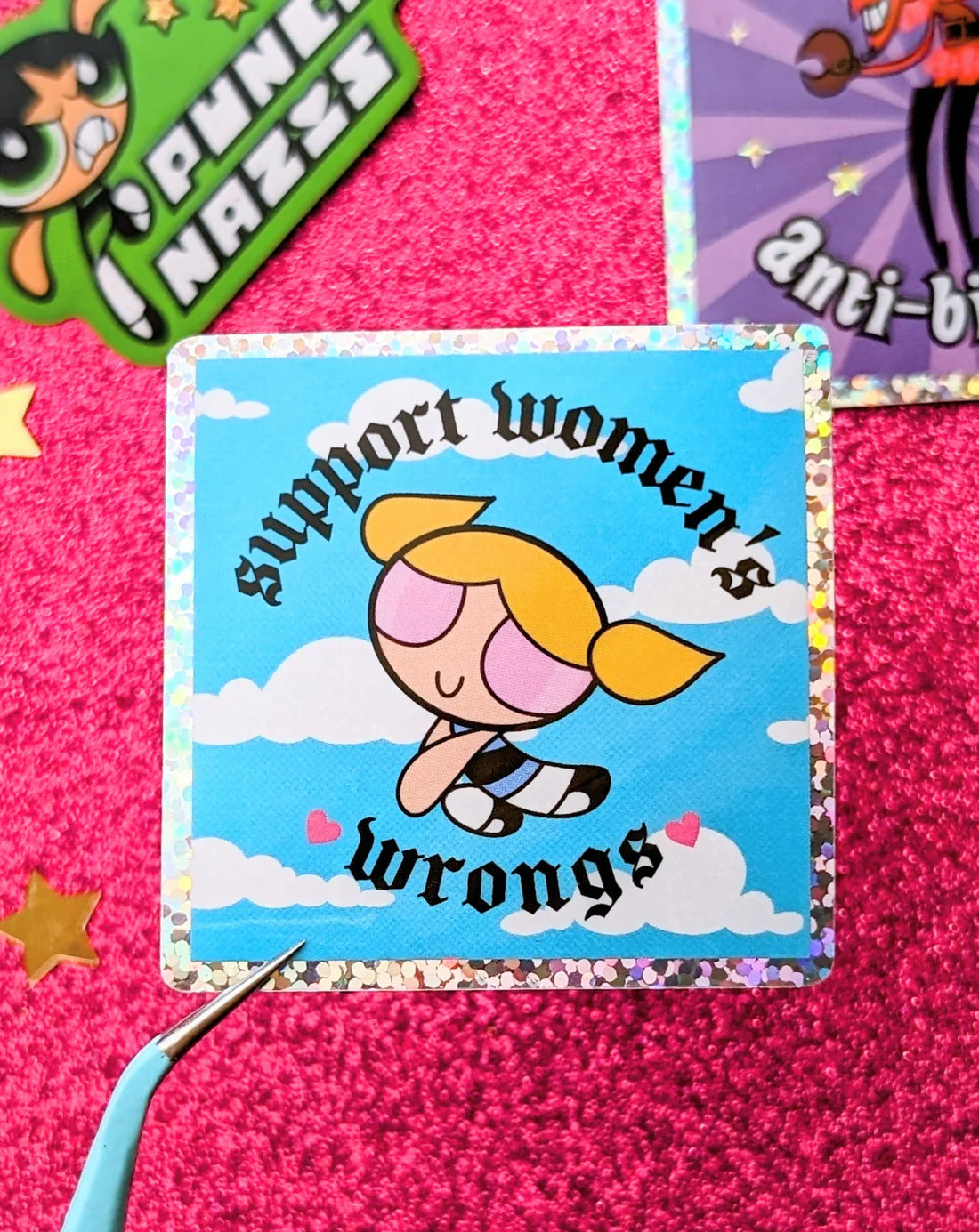 Support Women's Wrongs Glitter Sticker