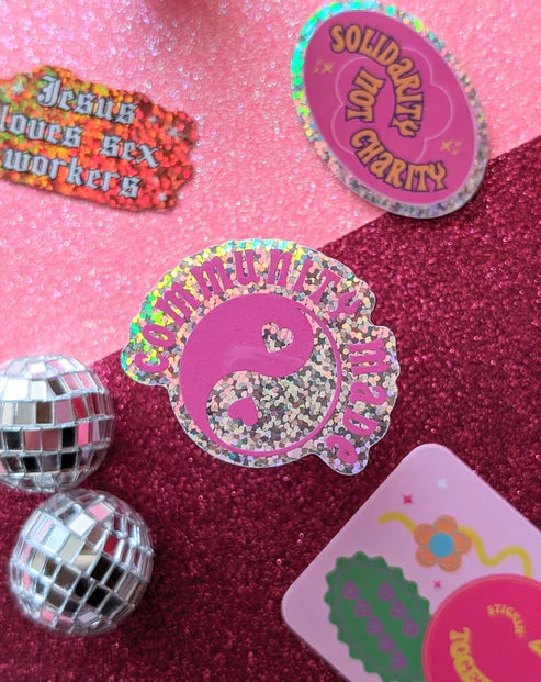 Community Made Glitter Sticker